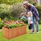 Costway Raised Garden Bed Fir Wood Rectangle Planter Box with Drainage Holes Orange